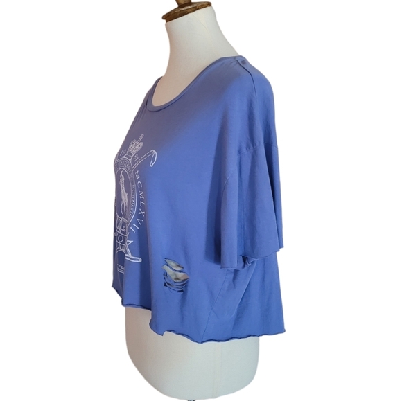 Vintage‎ Polo Ralph Lauren Distressed Cropped T Shirt - Picture 5 of 7